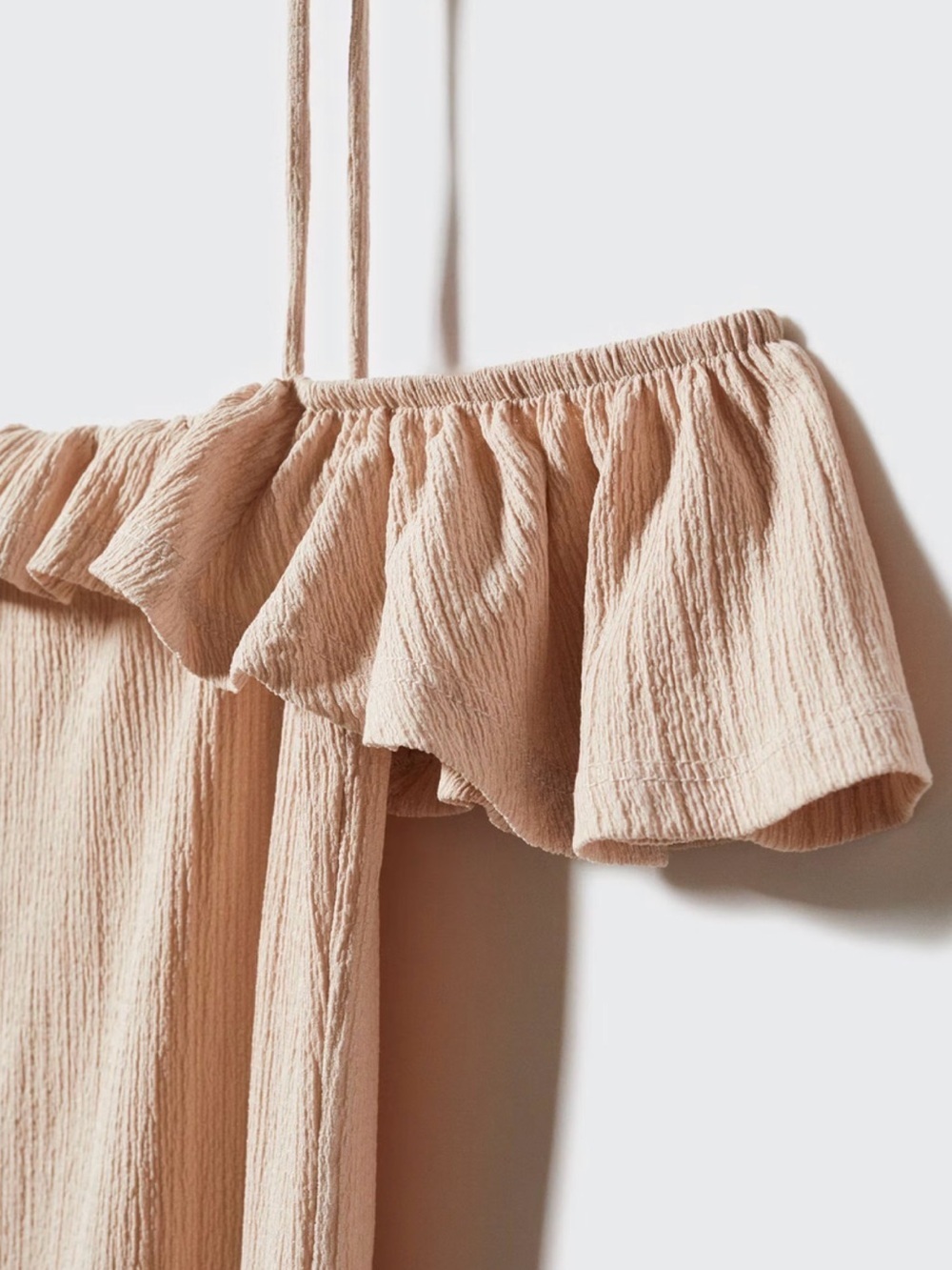 Mango Tan Spaghetti Straps Ruffle Midi - Picture 4 of 4